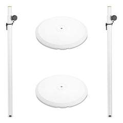 2x Supports d'enceintes à gravité Blanc DJ Mobile Wedding Stage Disco inc. 2x socle rond