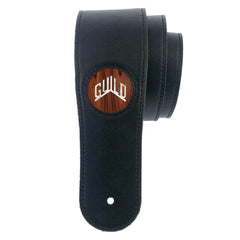 Thalia Guild 2.5" Black Strap - Rosewood With Guild Pearl Logo