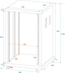 Roadinger Stahlrack Sr-19, 20U