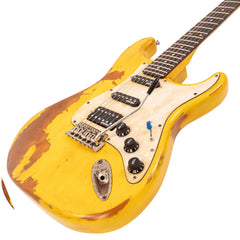 Vintage V6 Proshop Unique Guitar - Distressed Yellow