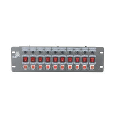 Showgear DJSwitch 10F Panneau de commutation 10 voies Sortie flash 10x Schuko