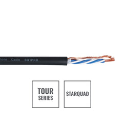 Câble de microphone eLumen8 TOUR Starquad 4 cœurs SQ1PRB, tambour de 100 m noir