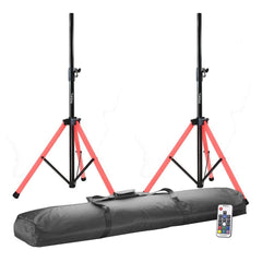 2x Ibiza Sound LED Illuminated Speaker Stand Tripod Light Disco DJ RGB inc Bag