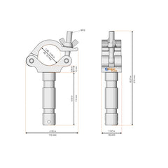 Demi-coupleur Global Truss avec adaptateur de support à broche de 28 mm, pince « Big Ben »