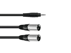 Omnitronic Adapterkabel 3,5 Klinke/2XLR(M) 1,5M Schwarz