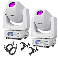 Lot de 2 têtes mobiles Fusion 200 Zoom Spot avec boîtier blanc