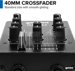 Gemini MM1BT 2-Kanal professioneller analoger DJ-Mixer mit Bluetooth-Eingang