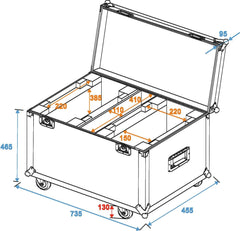 Roadinger Flightcase 2X Tmh-X25