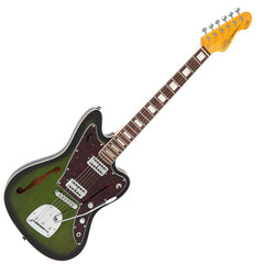 Vintage Revo Series Surfmaster Thinline Twin Guitar - Greenburst
