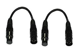 2x Accu-Cable DMX / XLR 3Pin Mâle vers 5Pin Femelle Convertisseur