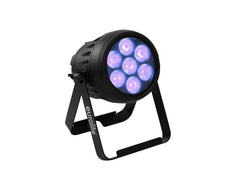 8x Spot Eurolite LED IP PAR 7x10W RGBL avec Flightcase