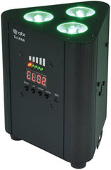 4x QTX Tri-PAR Batterie-LED-Uplighter Triangle PAR RGBW inkl. Fernbedienung
