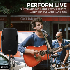 Gemini AS-10TOGO Portable Bluetooth Speaker 10" Battery