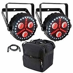 2 x Chauvet FXpar 3 Compact Multi Effect Par LED Light Package