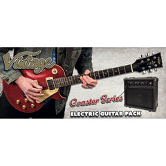 Vintage V10 Coaster Electric Guitar Pack - Gloss Black