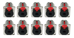 10 x JACK Silber 6,3 mm 1/4 Zoll Chassis-Einbaubuchse, 10 Stück