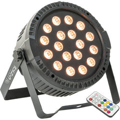 4x IBIZA THINPAR-18X1RGB Extra Flat PAR Projector – 18 x 1W RGB LED