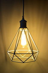 4x LYYT Lamp Cage - Diamond Shape - White Retro Industrial Light