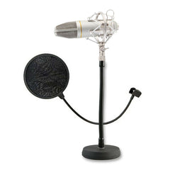 Pulse USB Microphone Studio Gaming Desktop Set inc Pop Shield / Stand Computer Recording