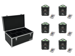 EUROLITE Set 6x AKKU TL-3 TCL Trusslight QuickDMX + Mallette TDV-1