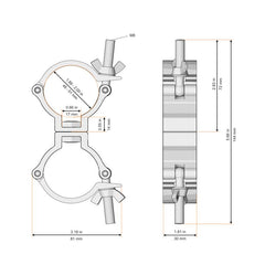 Global Truss Narrow Swivel Coupler Silver (5032-2)