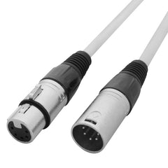 LEDJ 5m 5-Pin Male XLR - 5-Pin Female XLR DMX Cable (White Sheath)