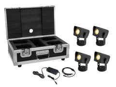 Eurolite Set 4X Akku Dot 1 Rgb/Ww Quickdmx Bk + Charger + Case