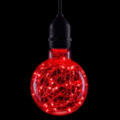 Prolite 1.7W LED G95 BC Poly Star Polycarbonate Lamp, Red