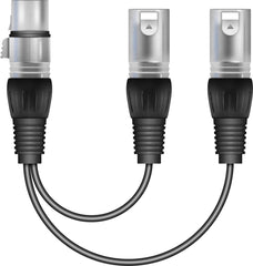 Bundle of two Soundlab 1x XLR Female to 2x XLR Male Splitter
