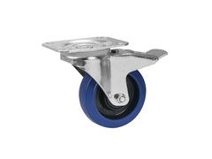 Roadinger Swivel Castor Rd-100B 100Mm Blue With Brake