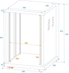 Roadinger Steel Rack Sr-19, 18U