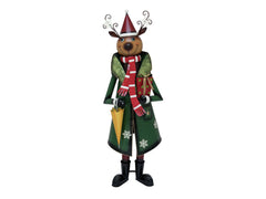EUROPALMS Reindeer with Coat, Metal, 155cm, green