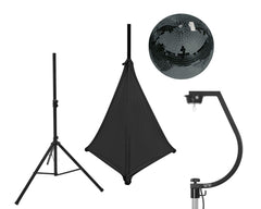 Eurolite Set Spiegelkugel 30 cm schwarz mit Ständer und Stativabdeckung schwarz