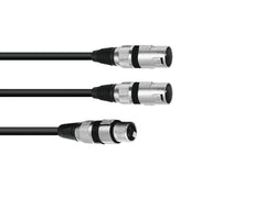 Omnitronic Adapterkabel XLR(F)/2XXLR(M) 3M Schwarz