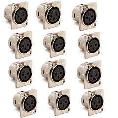 12x Roar XLR Chassis connector XLR003 3 Pin Female