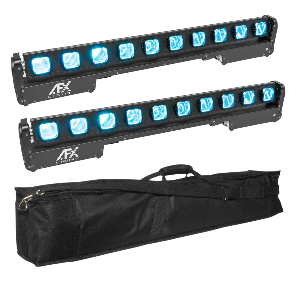 Moving Bar Project 2x AFX CHASER-MOVING-BAR RGBW LED Beam Bar With Carry Bag – Simply ...