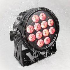 Cameo FLAT PROA 12 IP65 12 x 10 W FLAT LED-Außen-RGBWA-PAR-Licht in Schwarz