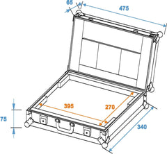 Roadinger LC-17 Laptop Flightcase Carry Case DJ Disco Karaoke 17" Laptop Computer