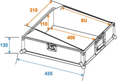 Roadinger Mixer Case Road Mcb-12 Sloping 8U Bk
