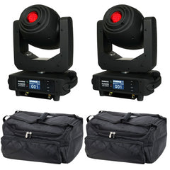 2x Equinox Fusion 150 Spot Moving Head Spotlight 150w inc Bags