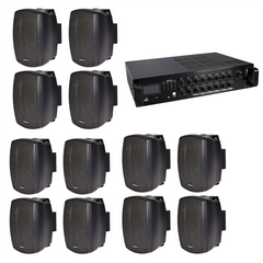 Eagle 6 Zone PA System Background Music Bluetooth USB + 12 Speakers Indoor / Outdoor