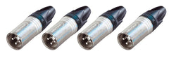4x Neutrik NC3MXX XLR 3Pin-Stecker (männlich)
