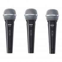 3x Shure SV100 Dynamic Handheld Vocal Mic inc. Cables