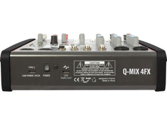 Q-MIX 4FX 4 Channel Mixer with FX and USB
