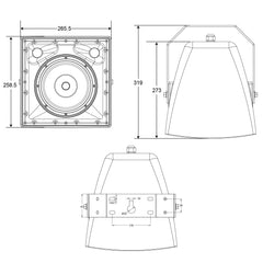 Audiophony EXT106 Outdoor Coaxial Speaker 6.5"+1" 100W RMS – 100V / 8 Ohms - IP65