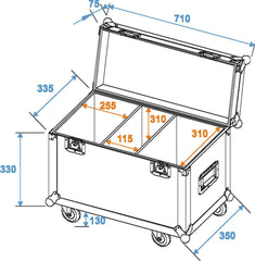 Roadinger Flightcase 2X Tmh-30/40/60 mit Rollen