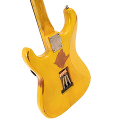 Vintage V6 Proshop Unique Guitar - Distressed Yellow