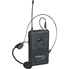 Ibiza Sound DR20UHF-HB DUAL UHF Receiver With Belt-Clip, Headset & Tie-Clip Mics – 863.9 & 864.9MHz