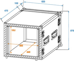 Rack d'amplificateur SP-2, 10U, résistant aux chocs