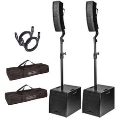 2x Powerwerks „Power Array 2“ tragbares Line-Array-Bluetooth-Soundsystem 4000W